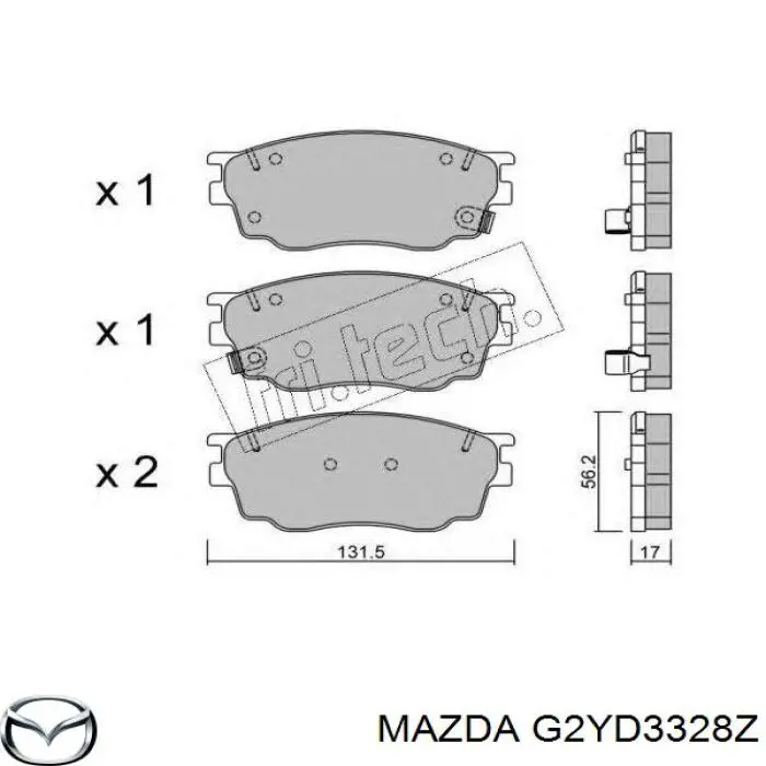 G2YD3328Z Mazda колодки тормозные передние дисковые