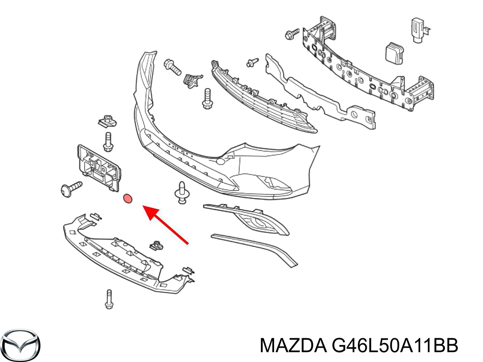 G46L50A11BB Mazda Передняя заглушка бампера буксировочного крюка
