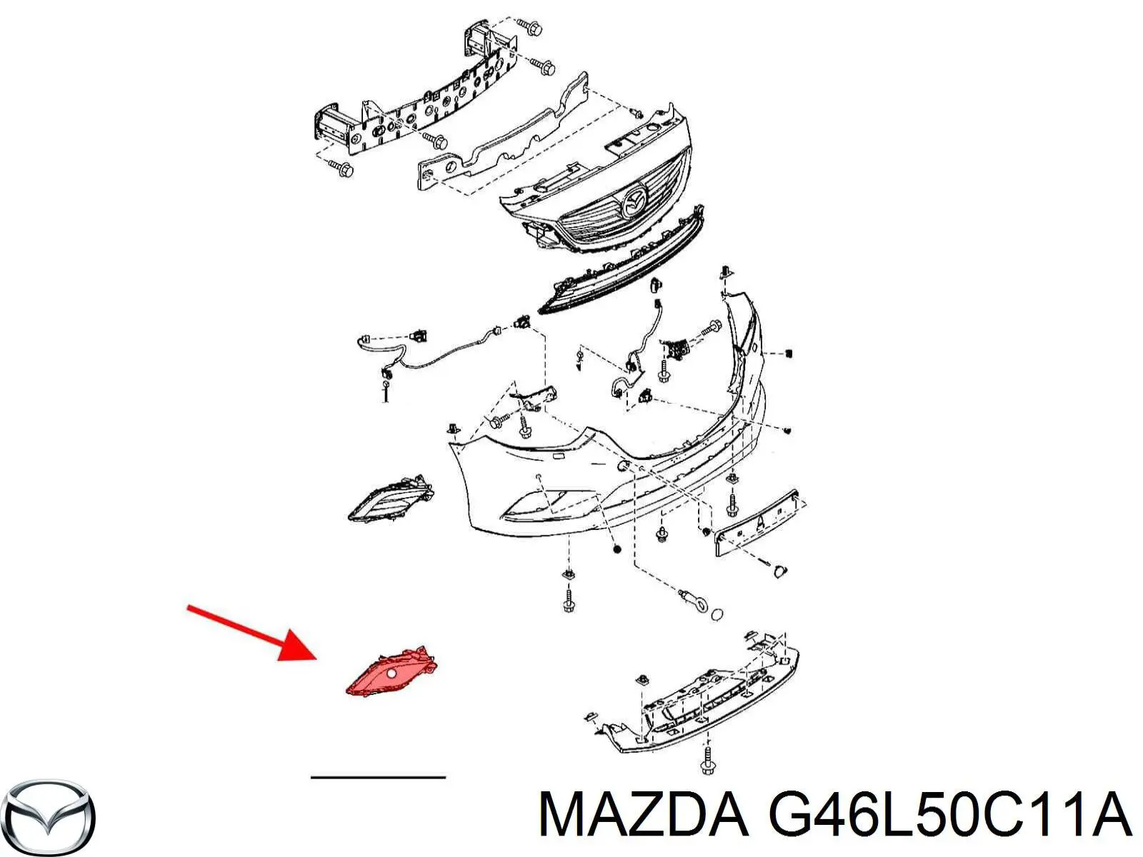 Заглушка, решетка противотуманных фар бампера переднего, правая Mazda G46L50C11A цена, от 9.44 USD