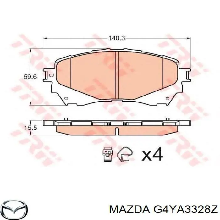Колодки Mazda G4YA3328Z цена, от 50.51 USD