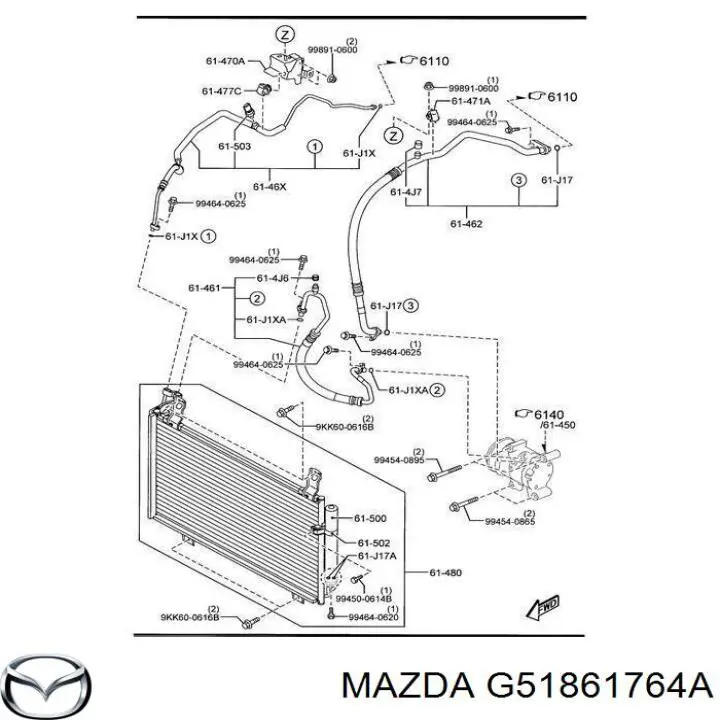 G51861764A Mazda sensor de temperatura do meio ambiente