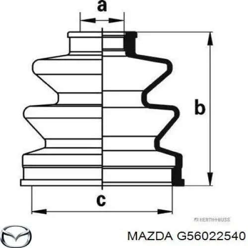 G56022540 Mazda Пыльник ШРУСа передней полуоси внутренний