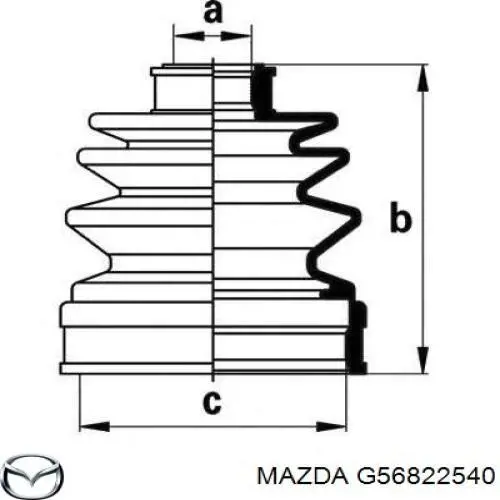 Купить G56822540 Mazda Пыльник гранаты внутренний, передней полуоси