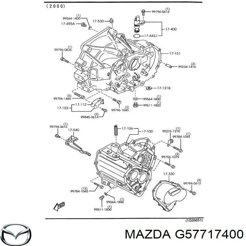 G57717400 Mazda шестерня спидометра ведомая