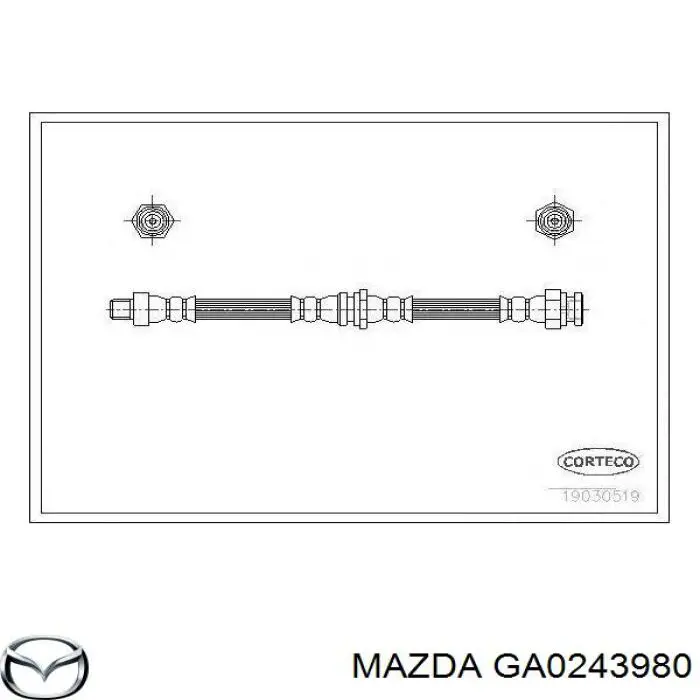 Купить GA0243980 Mazda Шланг тормозной передний