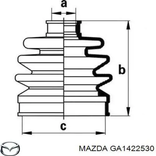 GA1422530 Mazda пыльник шруса передней полуоси наружный