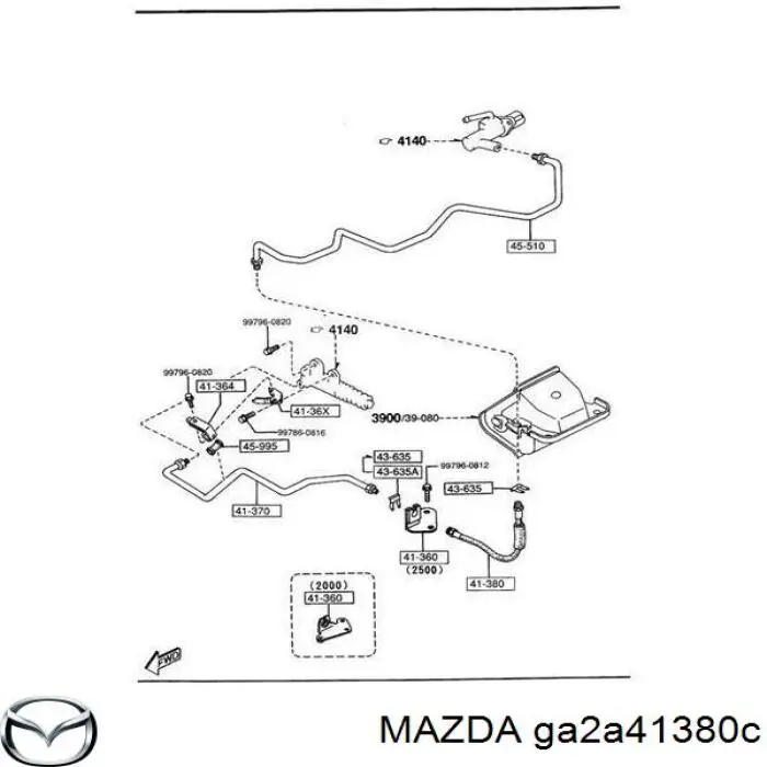 Шланг сцепления Mazda GA2A41380C