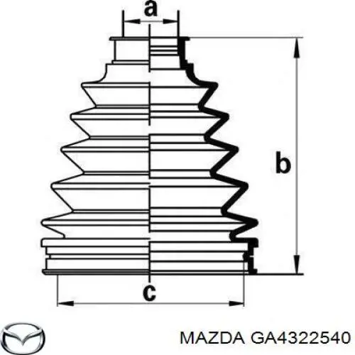 Пыльник ШРУСа внутренний GA4322540 Mazda