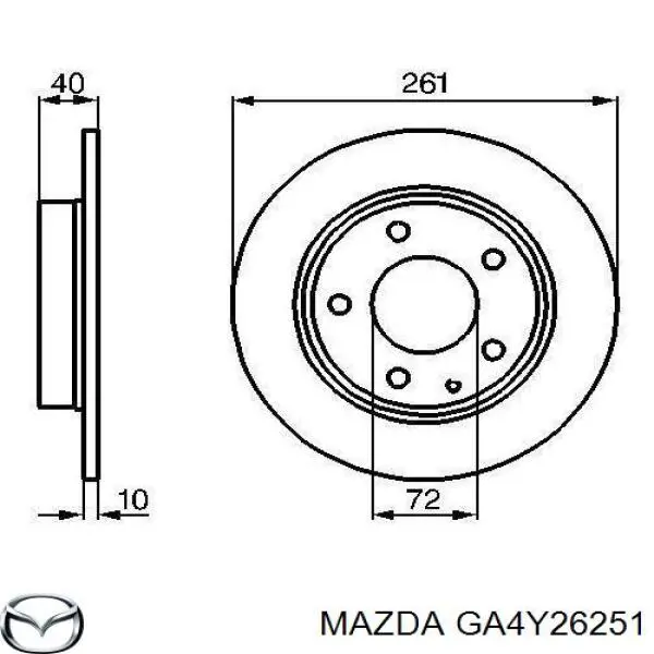 GA4Y26251 Mazda Дисковый тормоз