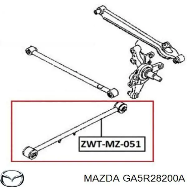 Palanca De Soporte Suspension Trasera Longitudinal Inferior Izquierda/Derecha GA5R28200A Mazda