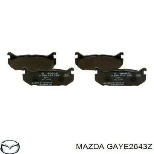 Передние тормозные колодки GAYE2643Z Mazda