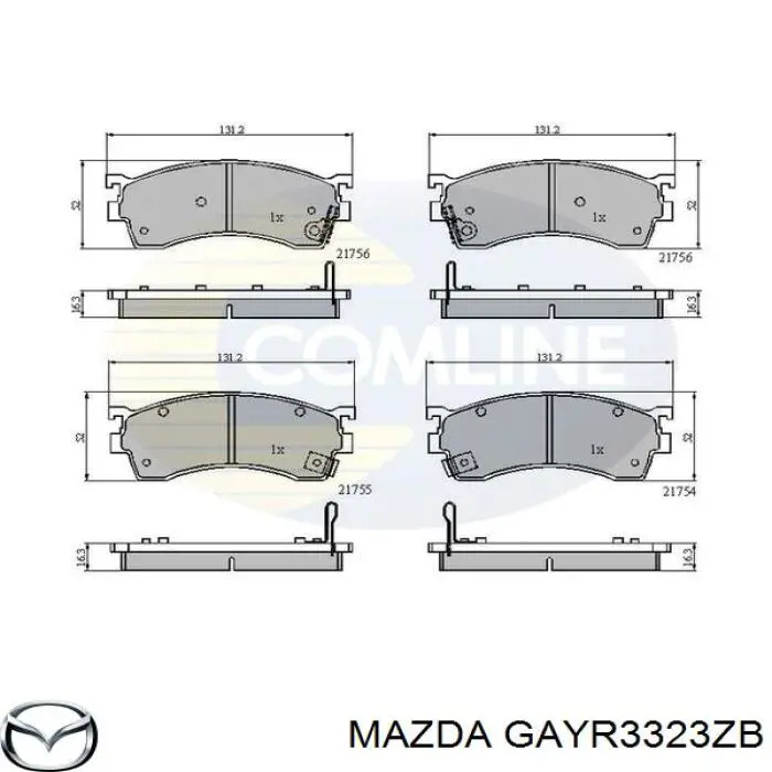 Pastillas de freno delanteras GAYR3323ZB Mazda