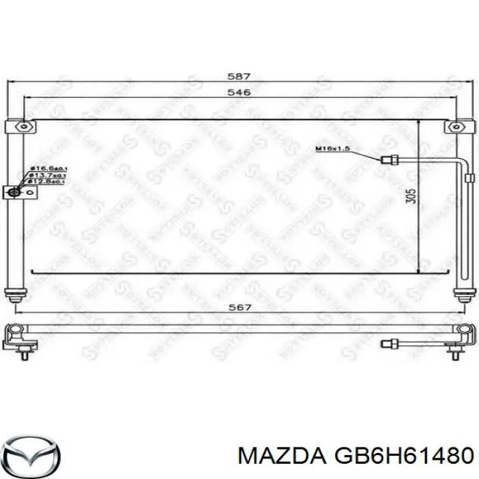 Condensador aire acondicionado GB6H61480 Mazda