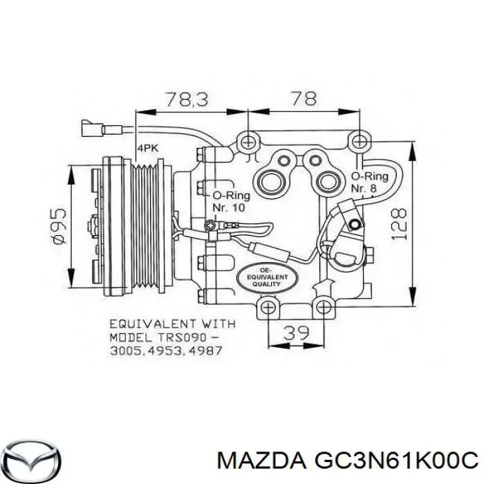 GC3R61K00C Mazda Компрессор хладагента
