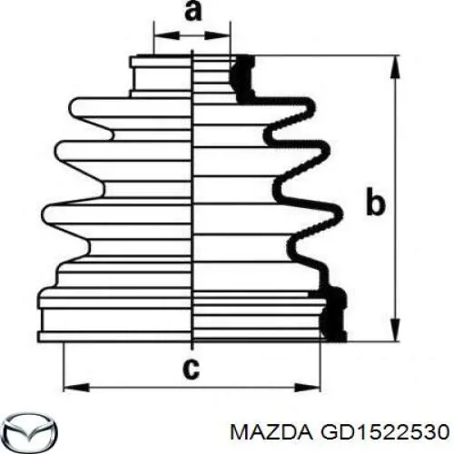 GD1522530 Mazda Пыльник шарнира привода