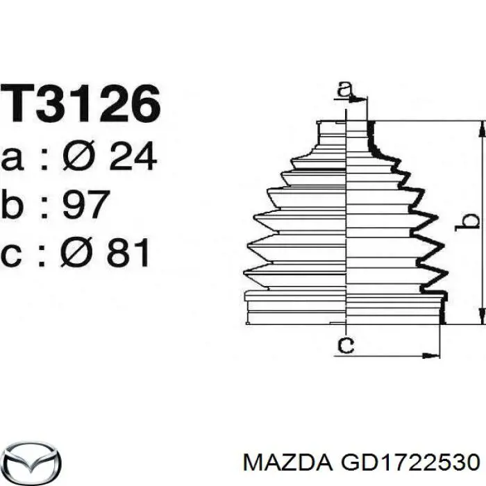 Купить GD1722530 Mazda Пыльник гранаты наружный, передний