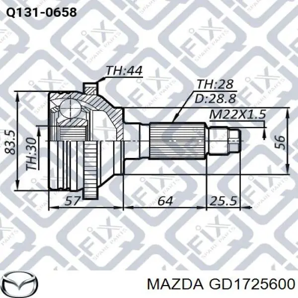 ШРУС наружный Mazda GD1725600
