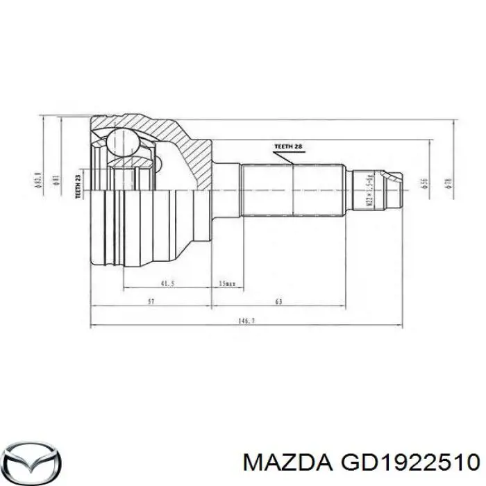 GD1922510 Mazda Наружная граната