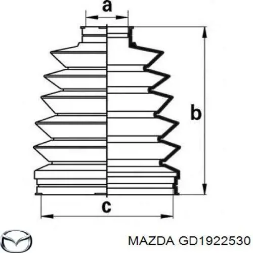 GD1922530 Mazda пыльник шруса передней полуоси наружный
