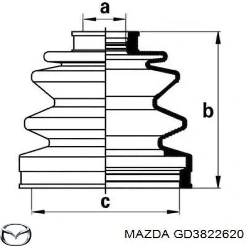 GD3822620A Mazda junta homocinética interna dianteira esquerda