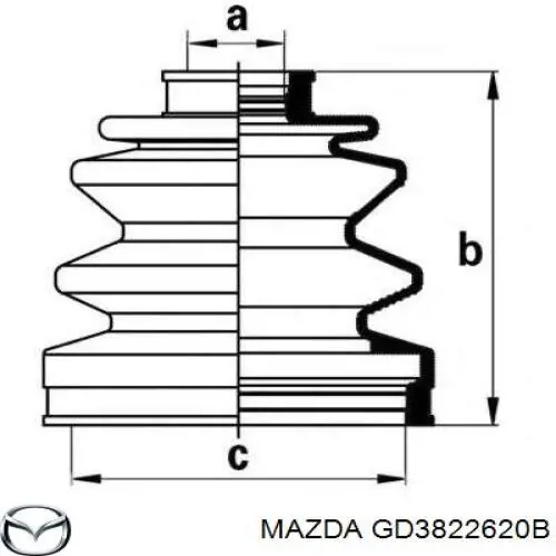 Шарнир угловых скоростей передний левый Mazda GD3822620B цена, от 696.50 USD