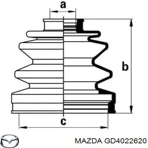 Шарнир угловых скоростей передний левый Mazda GD4022620 цена, от 1092.84 USD