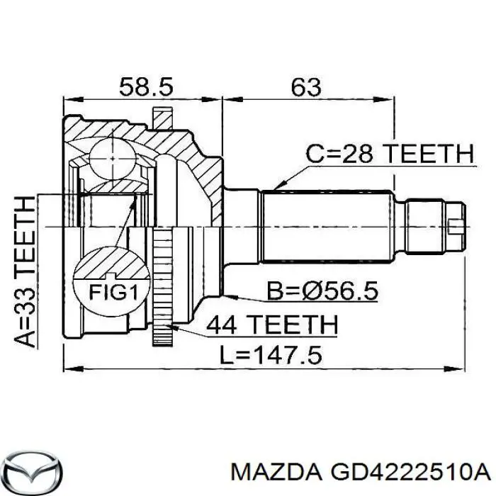 Привод передний левый Mazda GP162560X цена, от 83.05 USD