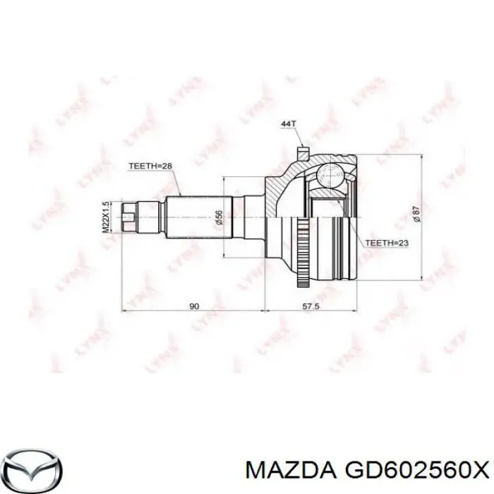 Привод передний левый Mazda GD602560X цена, от 53.15 USD