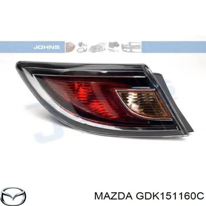 GDK151160E Mazda lanterna traseira esquerda externa