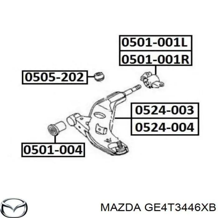 Сайлентблок переднего нижнего рычага GE4T3446XB Mazda