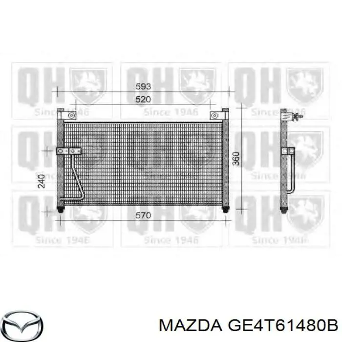 Конденсатор кондиционера Mazda GE4T61480B цена, от 72.82 USD