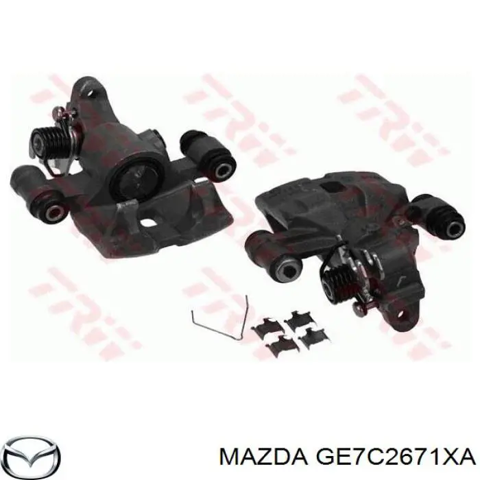 GE7C2671XA Mazda суппорт тормозной задний левый