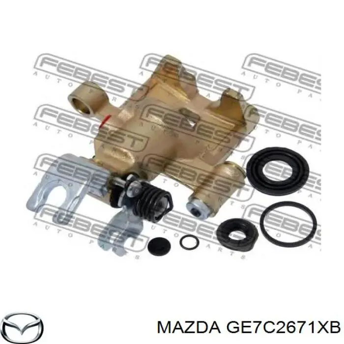 Pinza de freno trasera izquierda GE7C2671XB Mazda