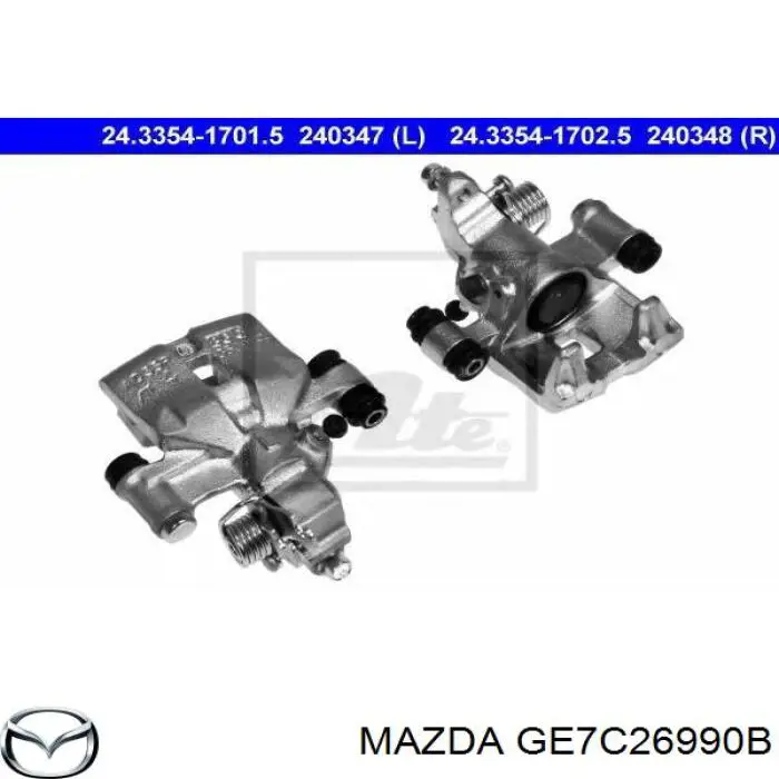 GE7C26990B Mazda суппорт тормозной задний левый