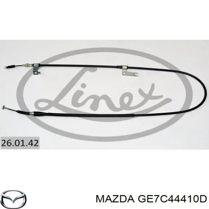 Купить GE7C44410D Mazda Задний правый трос ручника