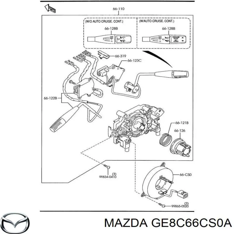 GE8C66CS0A Mazda Кольцо подушки безопасности