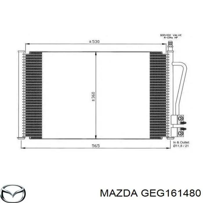 GEG161480 Mazda Конденсатор