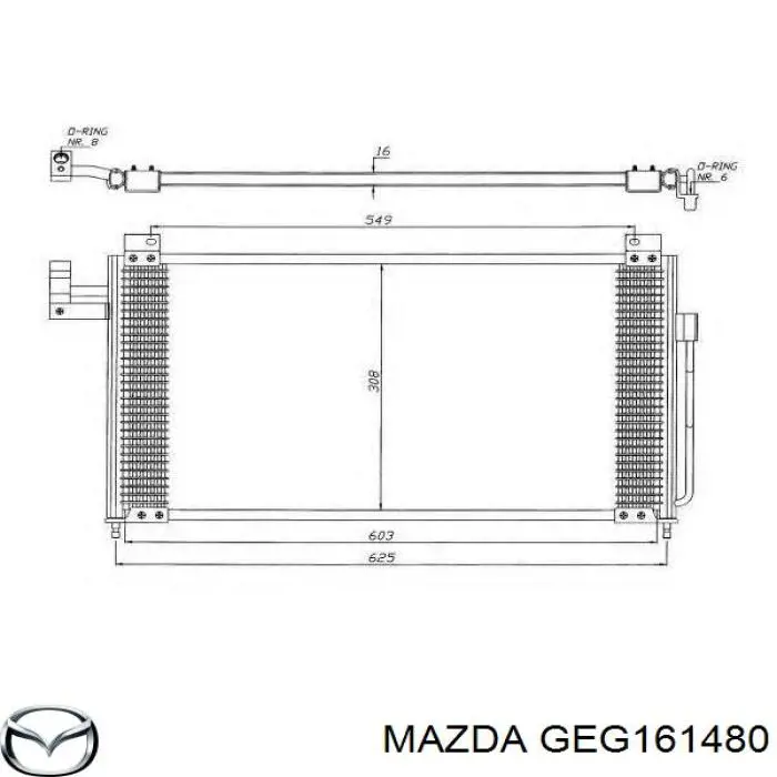 Конденсатор кондиционера Mazda GEG161480 цена, от 257.51 USD