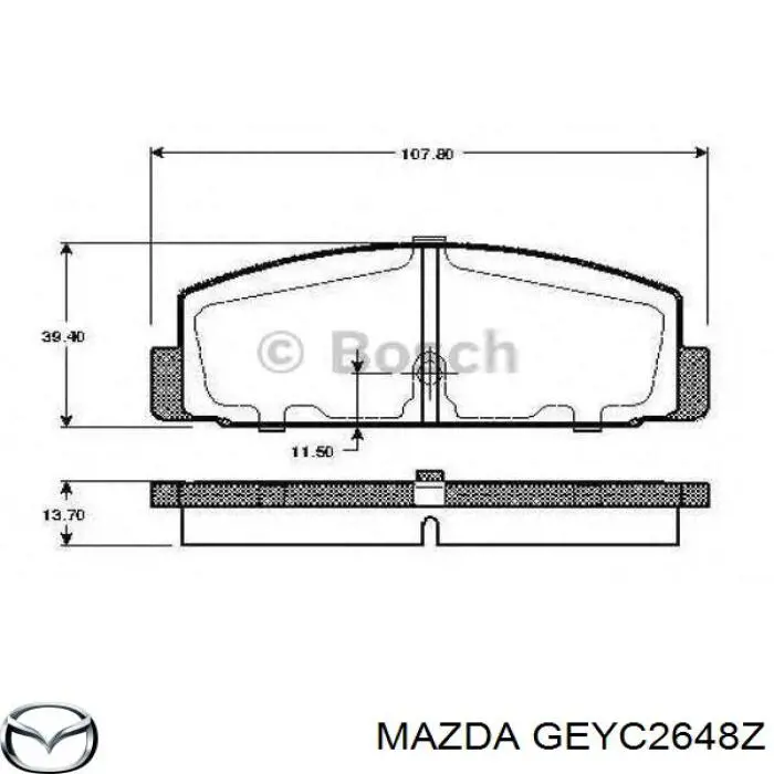 Купить GEYC2648Z Mazda Колодки тормозные задние, дисковые