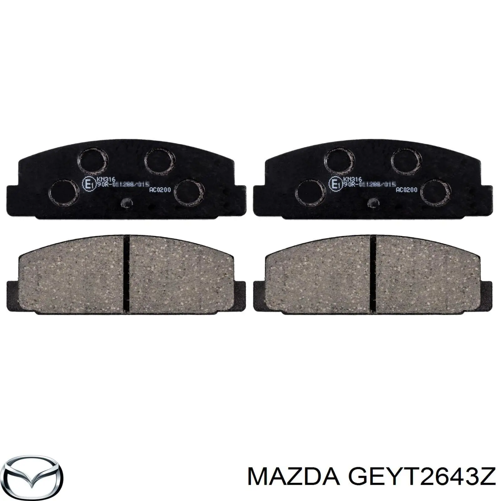 GEYT2643Z Mazda задние тормозные колодки