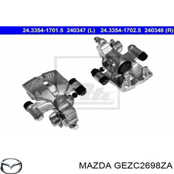 Суппорт тормозной задний правый GEZC2698ZA Mazda