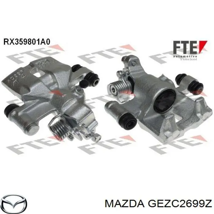 Суппорт тормозной задний левый GEZC2699Z Mazda