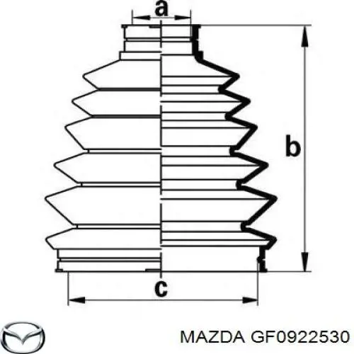 GF09-22-530 Mazda пыльник шруса наружный левый