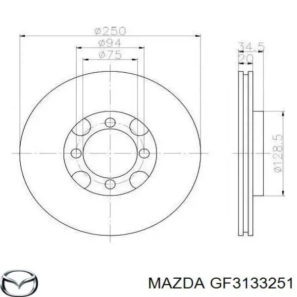 GF31-33-251 Mazda диск тормозной передний