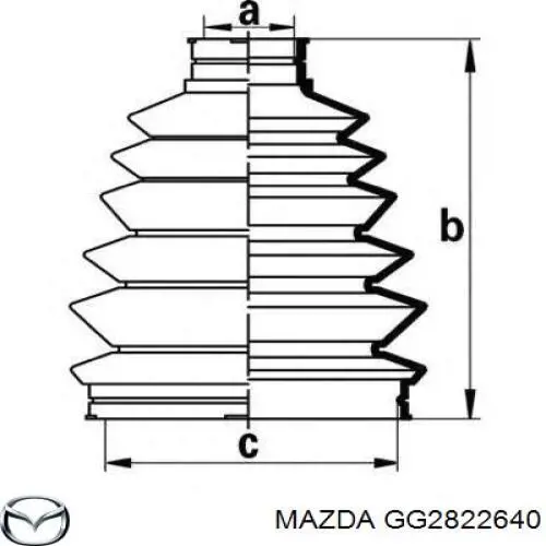 GG2822640 Mazda Пыльник гранаты внутренний, левый