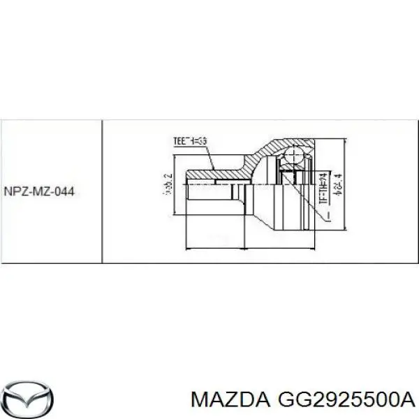 Привод передний правый Mazda GG2925500A цена, от 57.27 USD