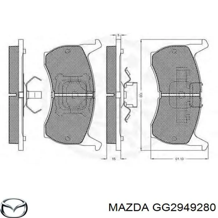 Колодки Mazda GG2949280 цена, от 19.00 USD