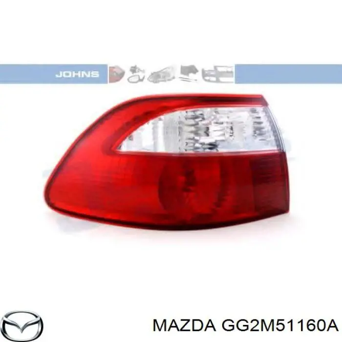 Lanterna traseira esquerda externa para Mazda 626 (GF)