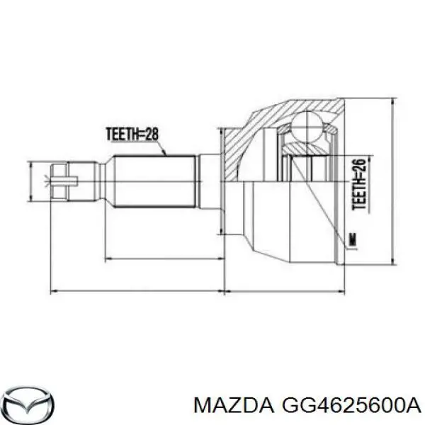 Купить GG4625600 Mazda Привод в сборе левый