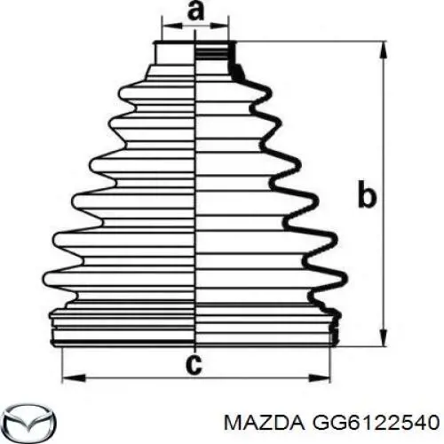 Пыльник ШРУСа передней полуоси внутренний MAZDA GG6122540